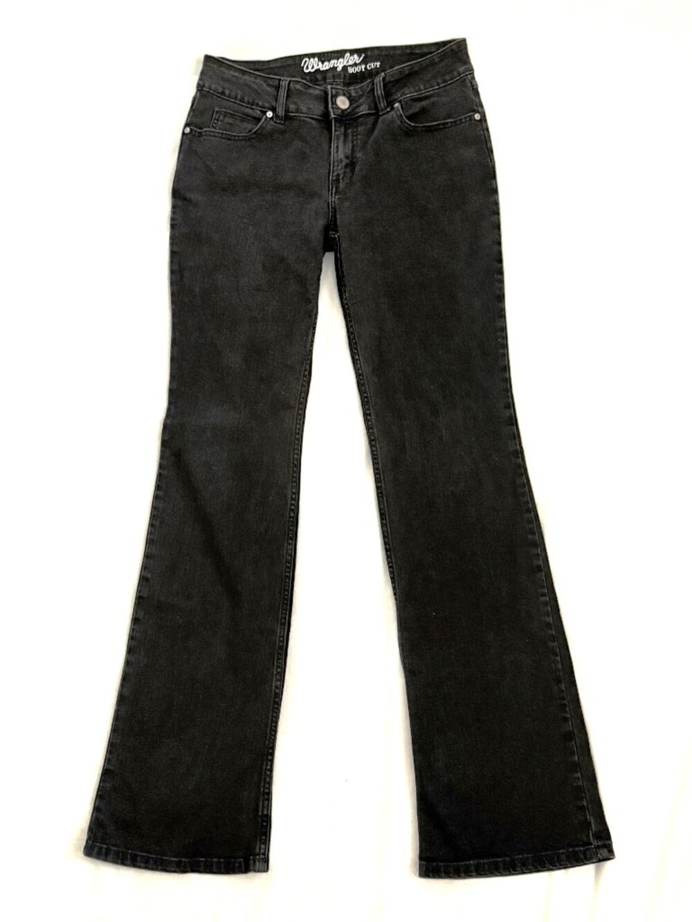 Wrangler Womens Boot Cut Jeans 9/10/34 Black Stretch Embroidered Western